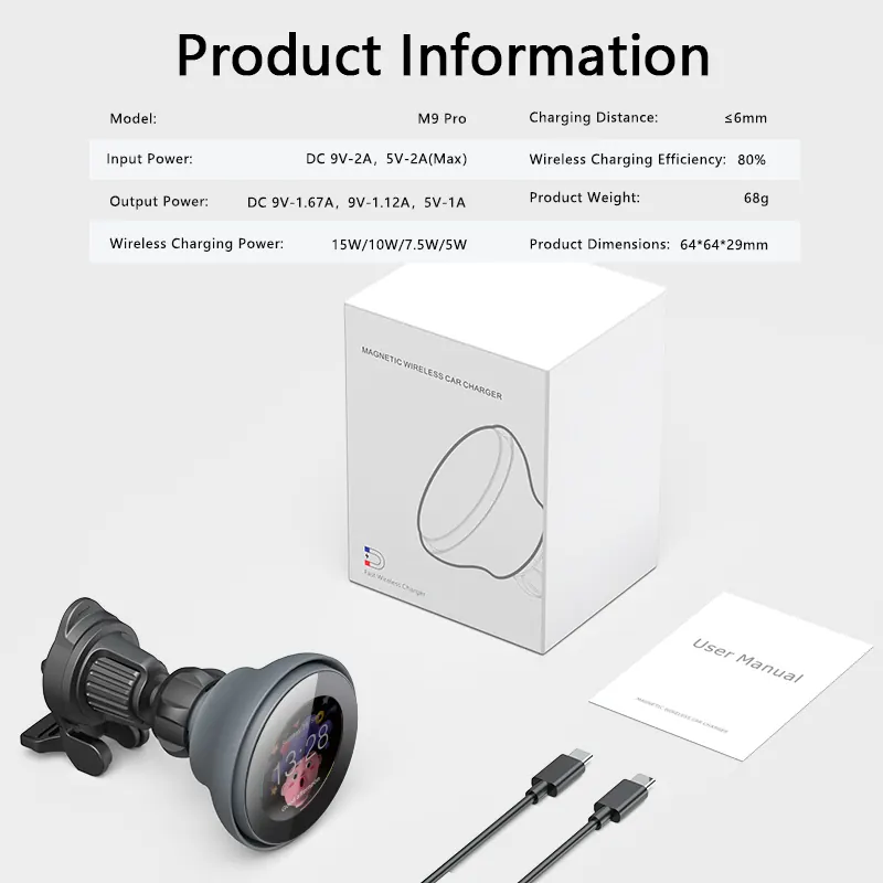 M9Pro MagSafe Wireless Car Mount — product photo 3 of 15